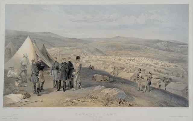 Appraisal: A CRIMEAN SEPIA PRINT entitled 'Cavalry Camp' July th by