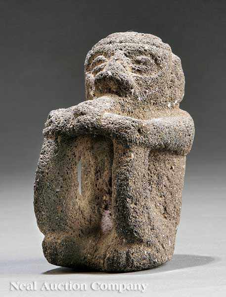 Appraisal: A Pre-Columbian Carved Stone Sukia Figure c Huetar porous gray