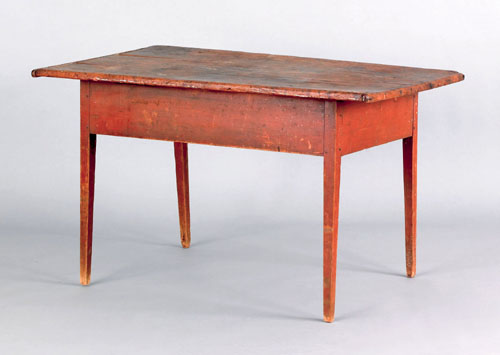 Appraisal: New England pine and butternut work table early th c