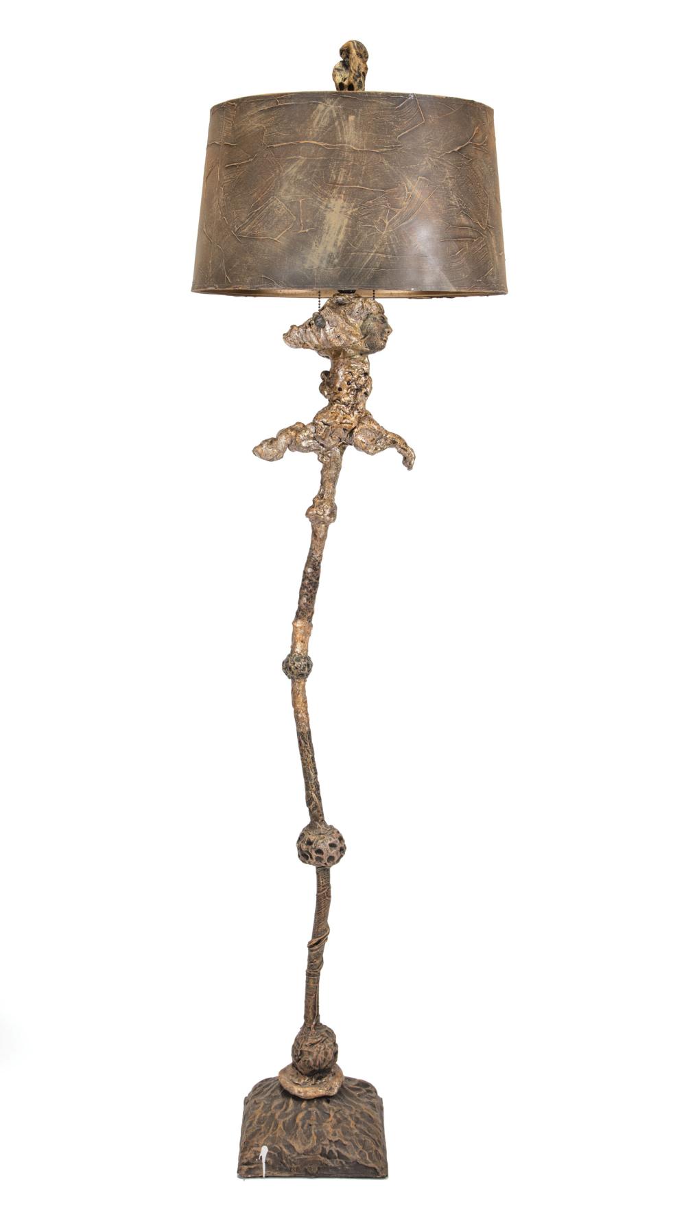 Appraisal: Contemporary Floor Lamp late th c polychrome composite form of