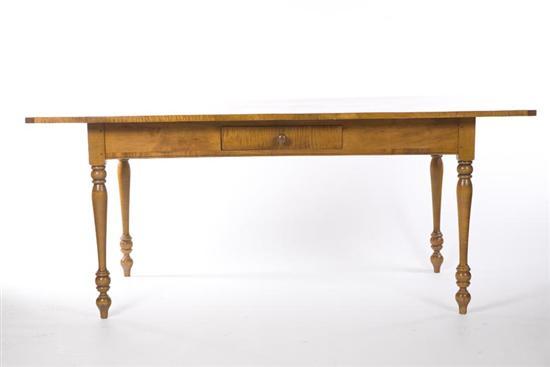 Appraisal: HARVEST TABLE American th century curly maple Top has good