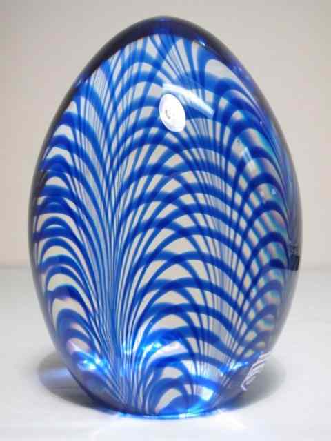 Appraisal: Murano Cenedese blue art glass paperweight shaped as an egg