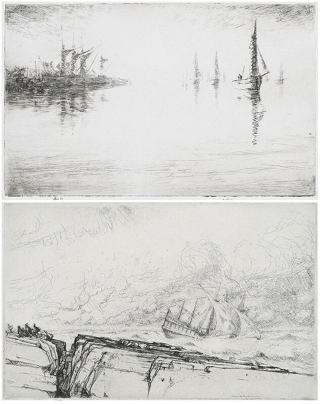 Appraisal: James McBey Scottish - Two etchings The Ebb Tide trial