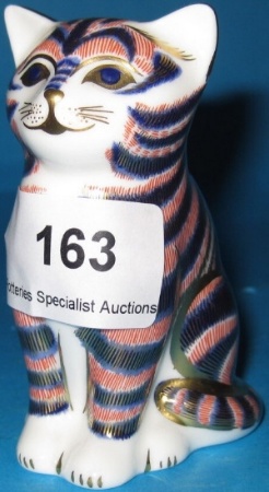 Appraisal: Royal Crown Derby Seated Kitten paperweight with silver stopper