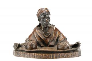 Appraisal: Orientalist Bronze Inkwell Loiseau Paul Louis Loiseau-Rousseau French - patinated