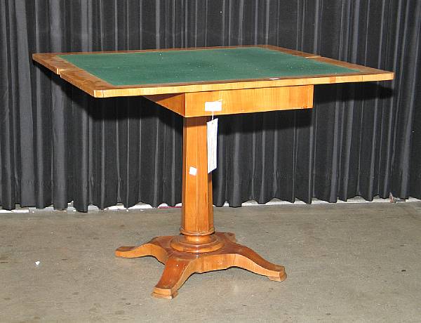 Appraisal: A Beidermeier fruitwood games table second quarter th century loss