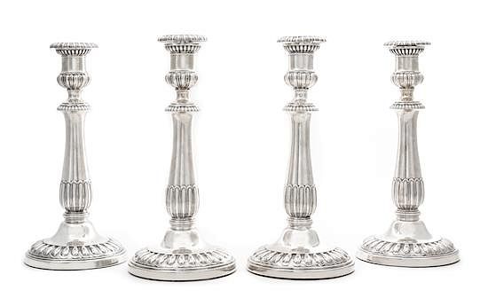 Appraisal: A Set of Four George III Silver Candlesticks John Roberts