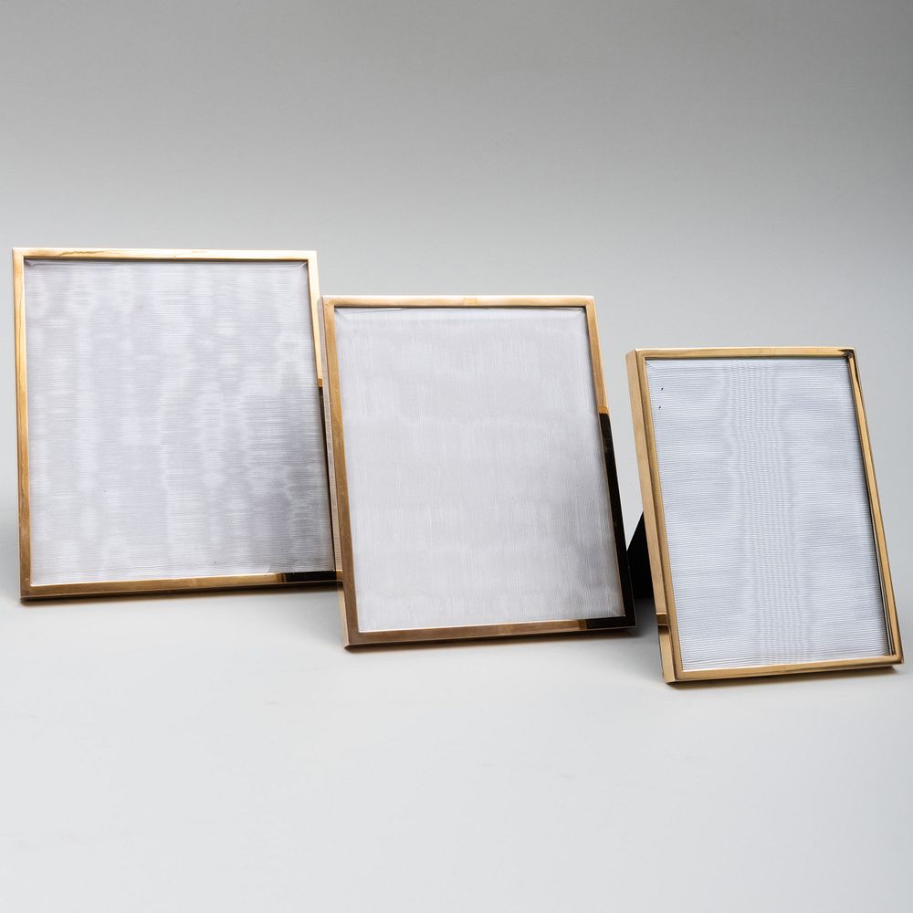 Appraisal: Three Pasque Paris Silver-Gilt Picture Frames Each marked ' '