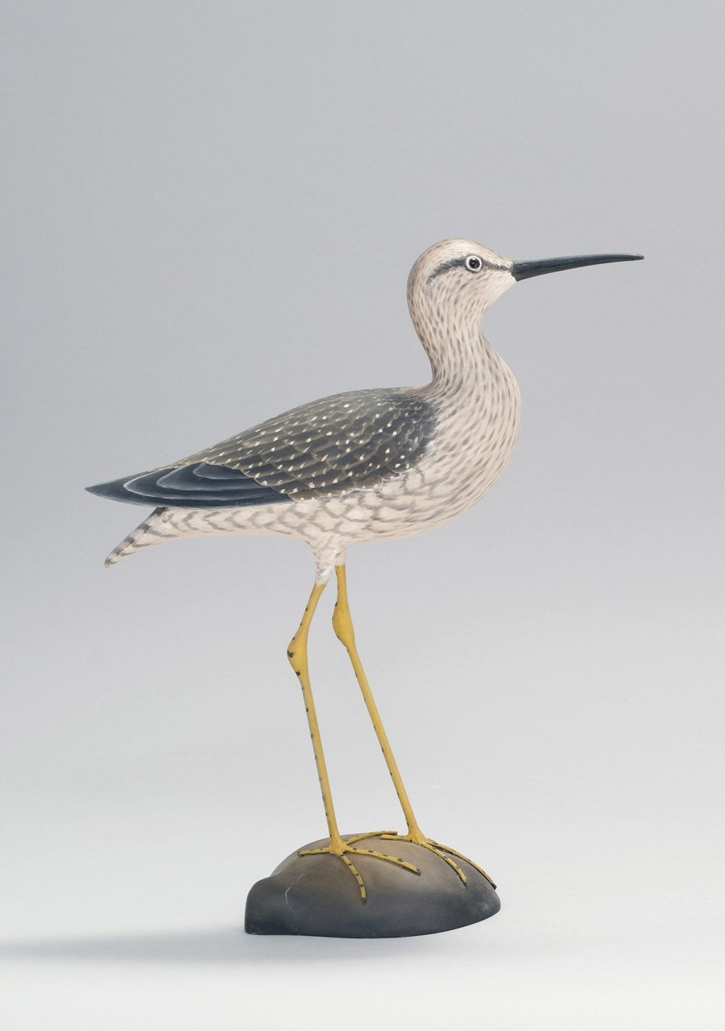 Appraisal: CONTEMPORARY DECORATIVE CARVED YELLOWLEGS By Jerome Howes of Putney Vermont