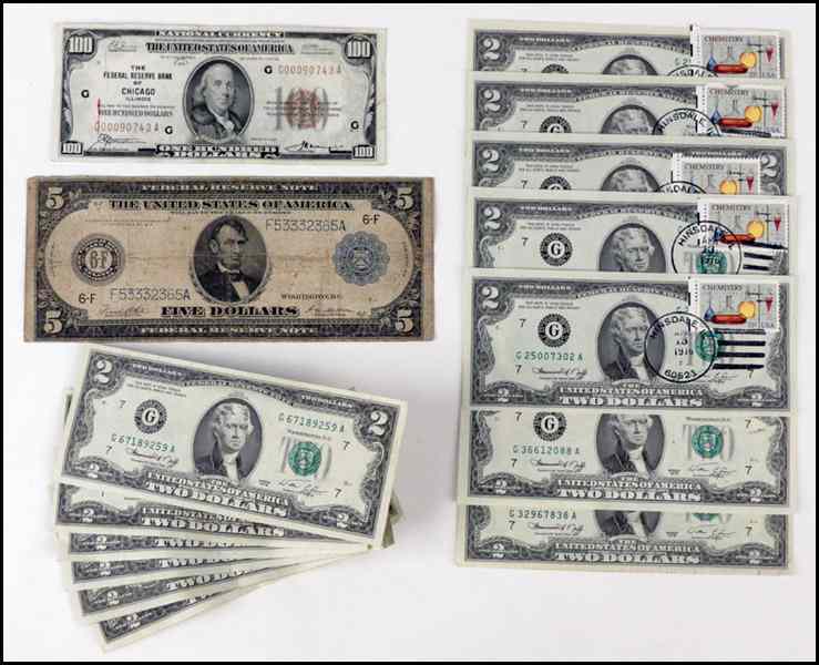 Appraisal: SERIES BILL Together with other paper currency Condition No Specific