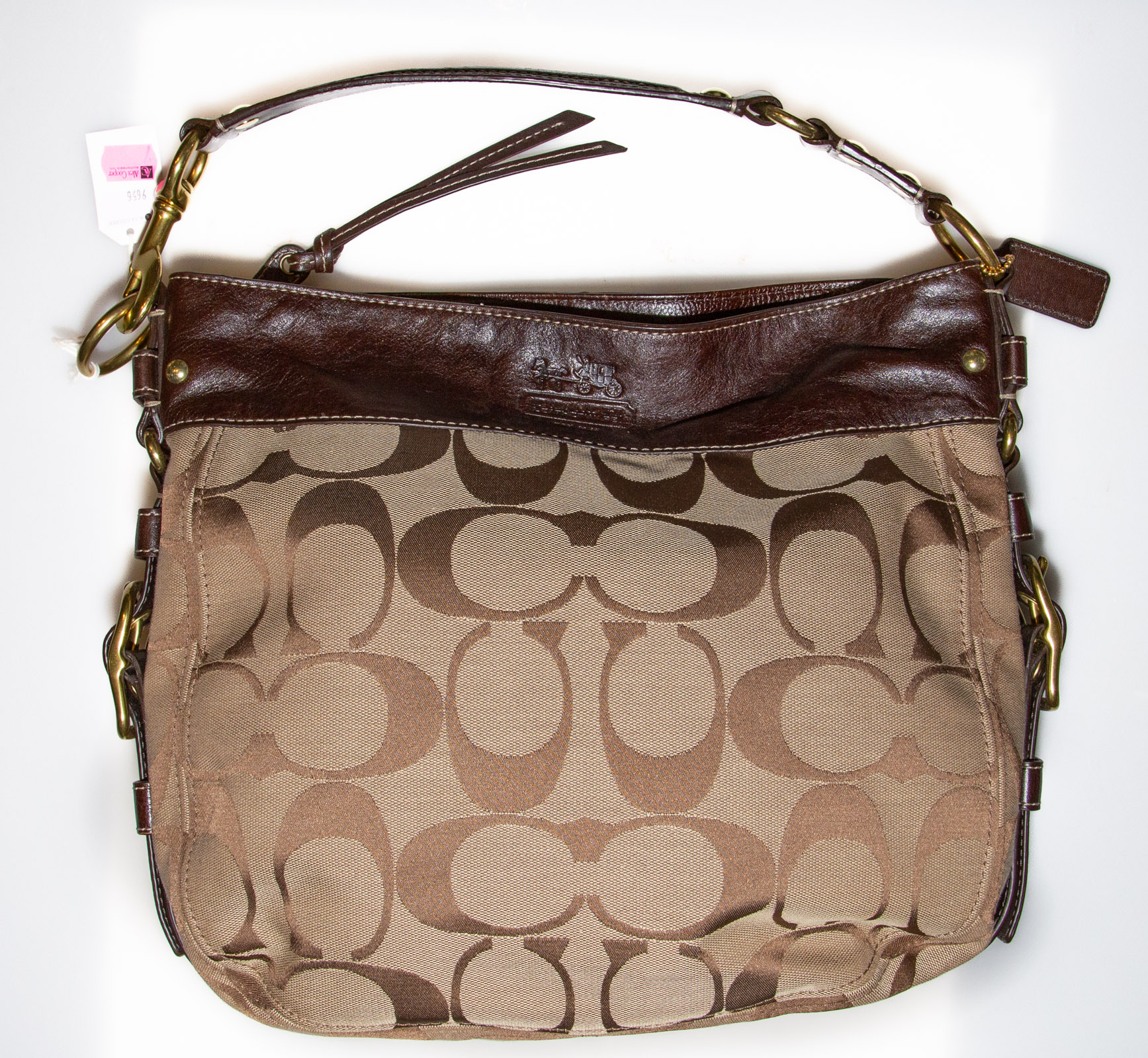 Appraisal: COACH LOGO CANVAS HANDBAG serial J - in H in