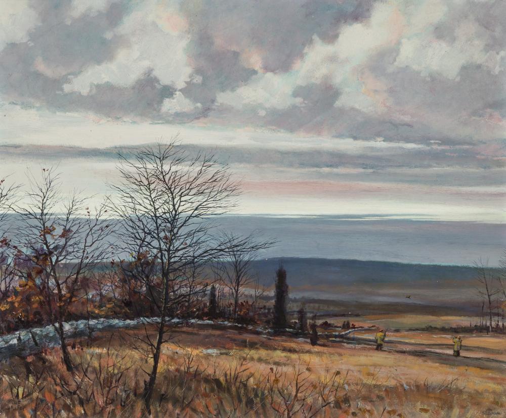 Appraisal: ERIC SLOANE American - The Hilltop oil on masonite signed