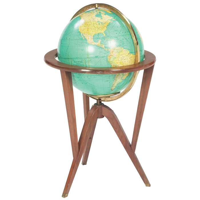 Appraisal: Edward Wormley globe and stand by Dunbar c mahogany stand