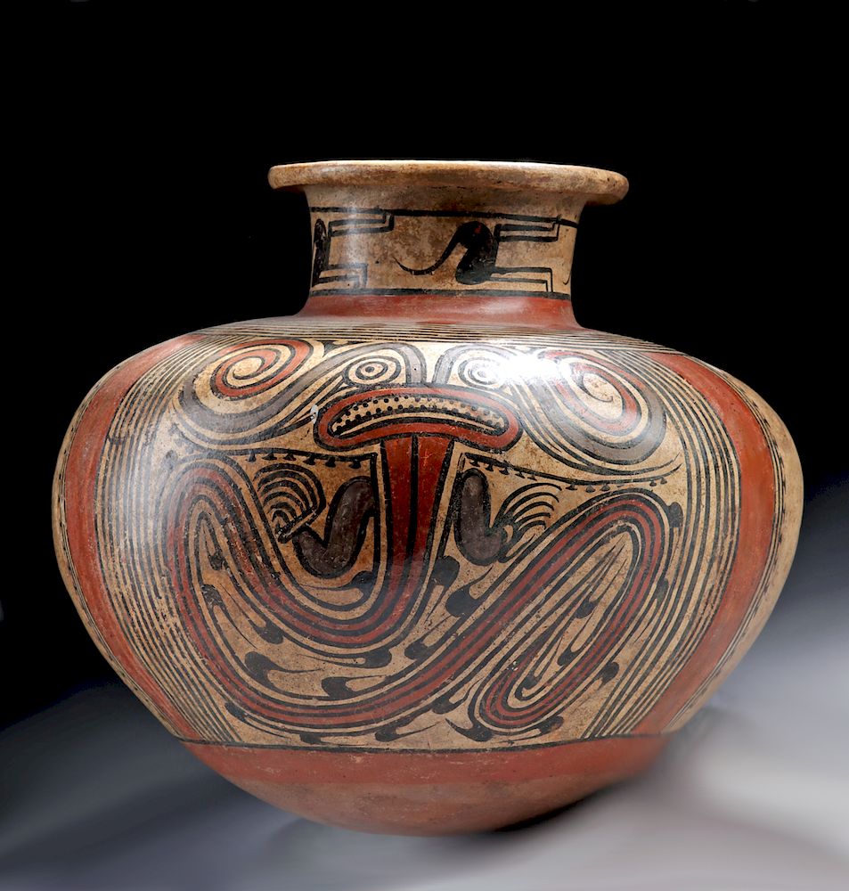 Appraisal: Large Superb Cocle Macaracas Polychrome Jar Pre-Columbian Central America Panama