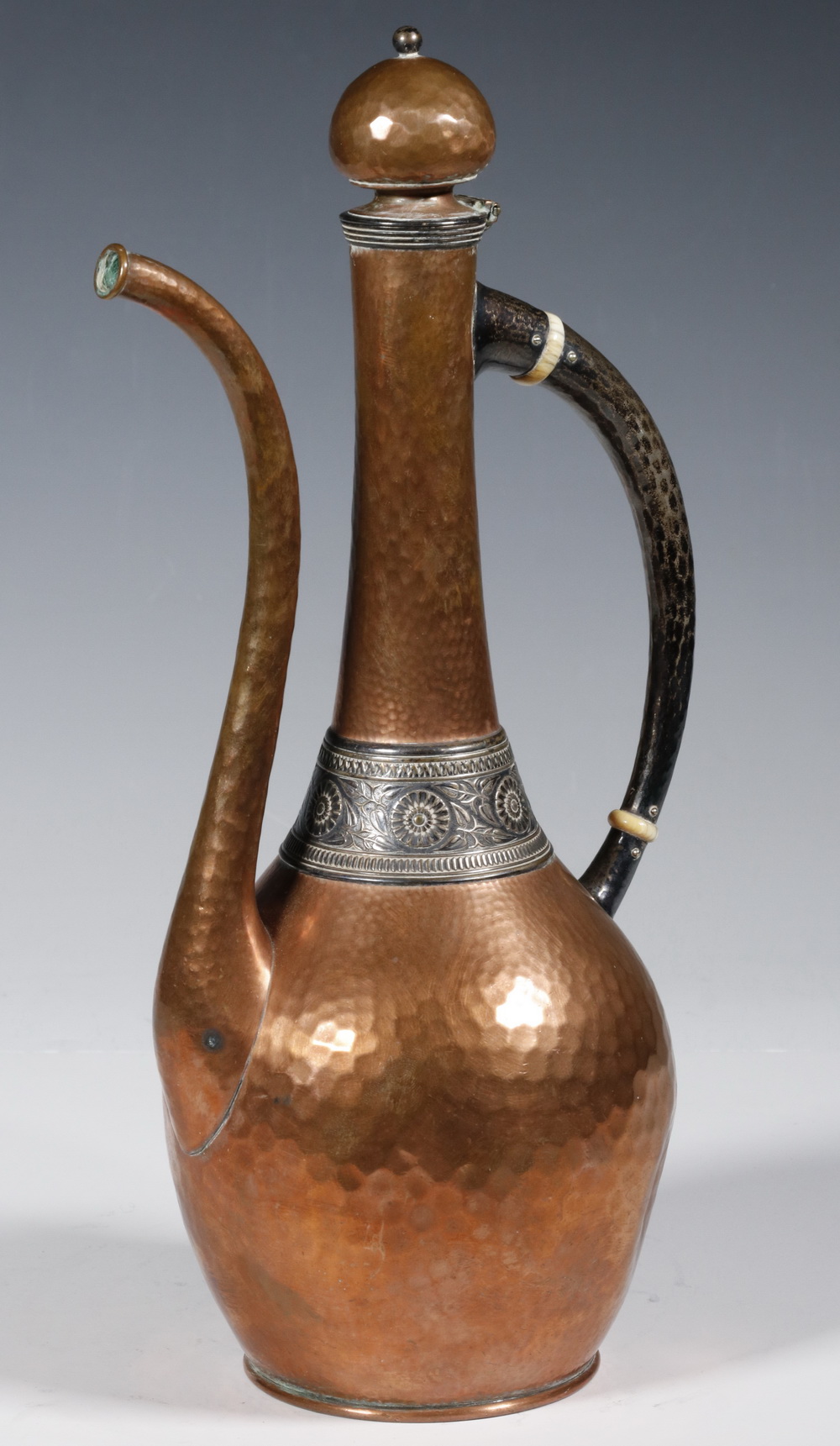 Appraisal: GORHAM AESTHETIC MOVEMENT SILVER COPPER EWER th c Mixed Metal