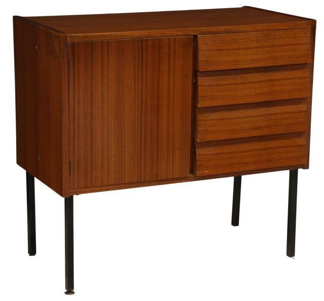 Appraisal: Italian mid-century modern teak cabinet c s rectangular case fitted