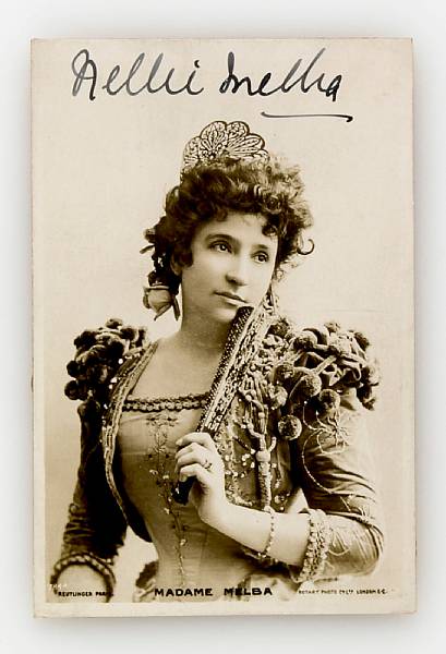 Appraisal: MELBA NELLIE - Photograph Signed Nellie Melba sepia-tone silver print