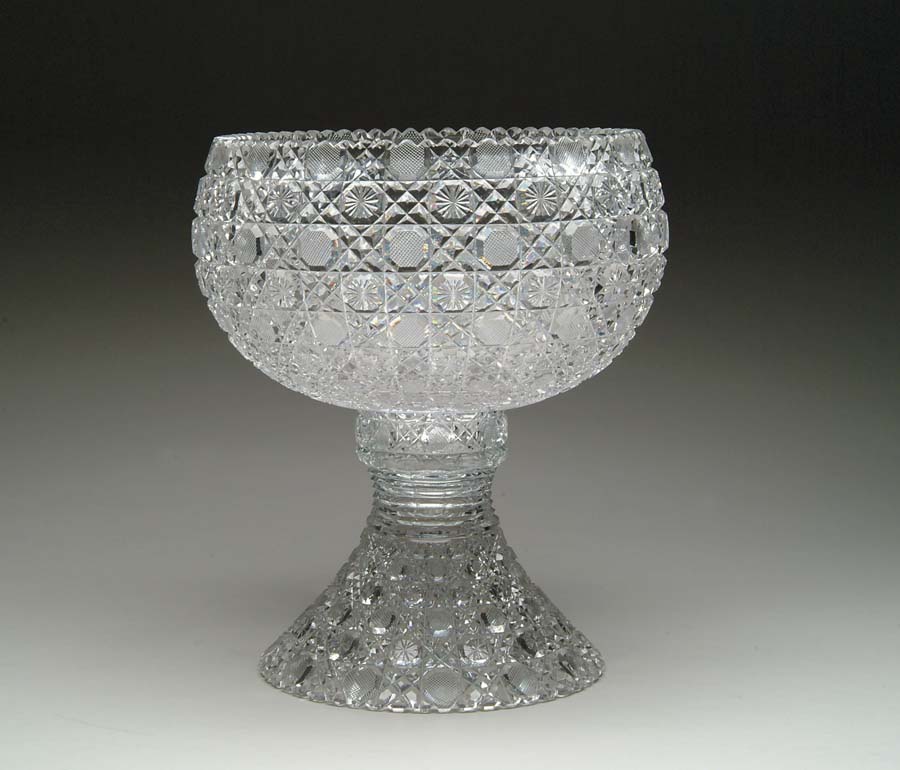 Appraisal: TWO PIECE CUT GLASS PUNCHBOWL Nice two piece punchbowl is