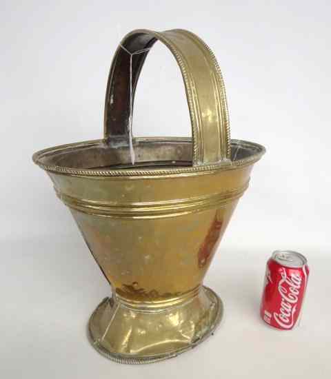 Appraisal: Dated brass scuttle '' Ht