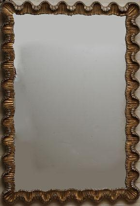 Appraisal: Rococo-Style Silvered and Gilt Wall Mirror Modern x in