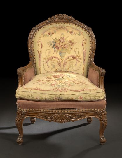 Appraisal: Good Napoleon III Carved Beechwood Bergere third quarter th century