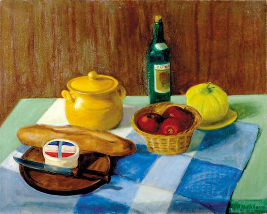 Appraisal: C J Oppenheimer American b KITCHEN STILL LIFE oil on