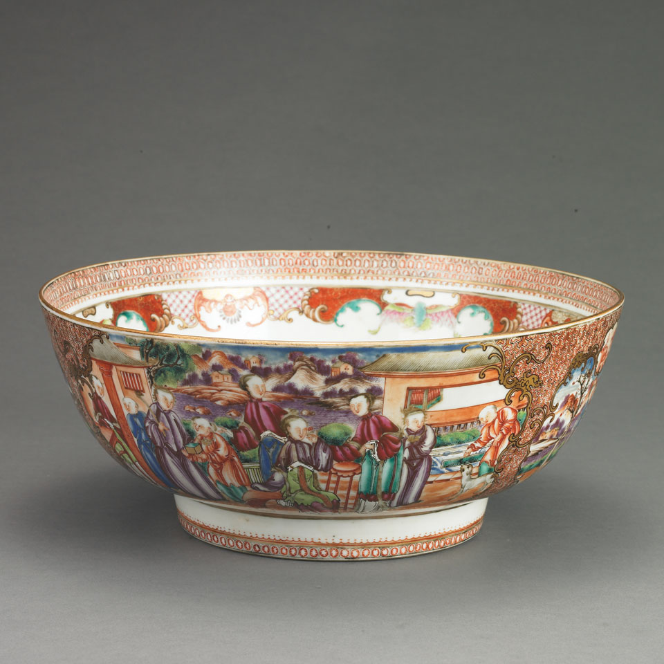 Appraisal: Fine Export Porcelain Basin with richly painted reserves China c