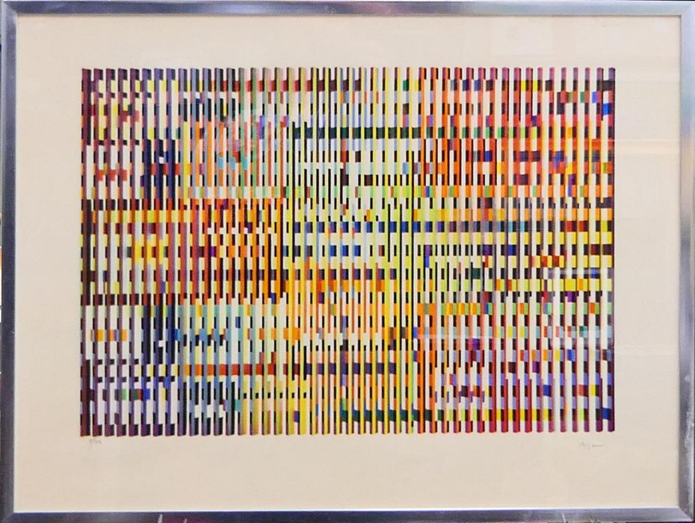 Appraisal: YAACOV AGAM ISRAEL b GEOMETRIC SERIGRAPH Yaacov Gibstein Agam ISRAELI