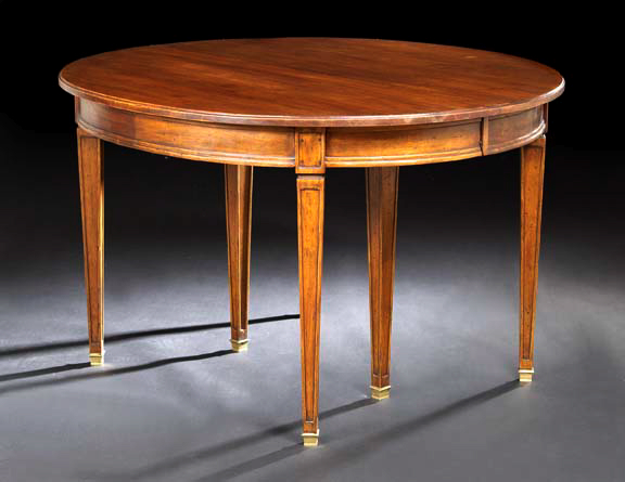 Appraisal: Louis XVI-Style Fruitwood Dining Table the circular top with molded