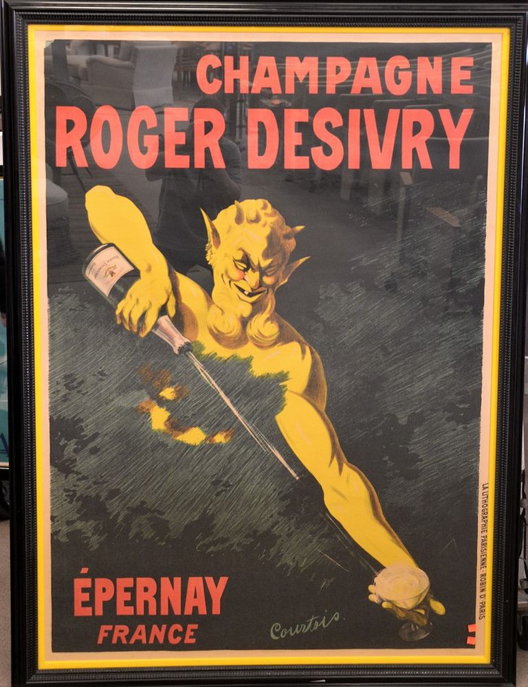 Appraisal: Champagne Roger Desivry Poster Epernay France artist Raphael Courtois marked