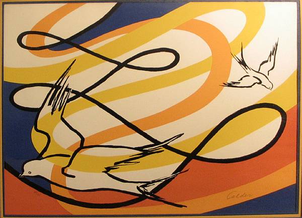 Appraisal: Alexander Calder American - Birds in Flight Color lithograph printed