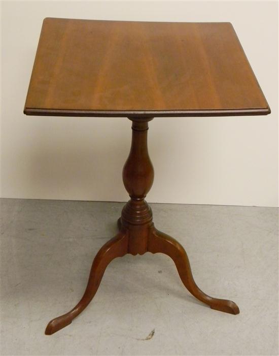 Appraisal: Candlestand American late th C square top with molded edge