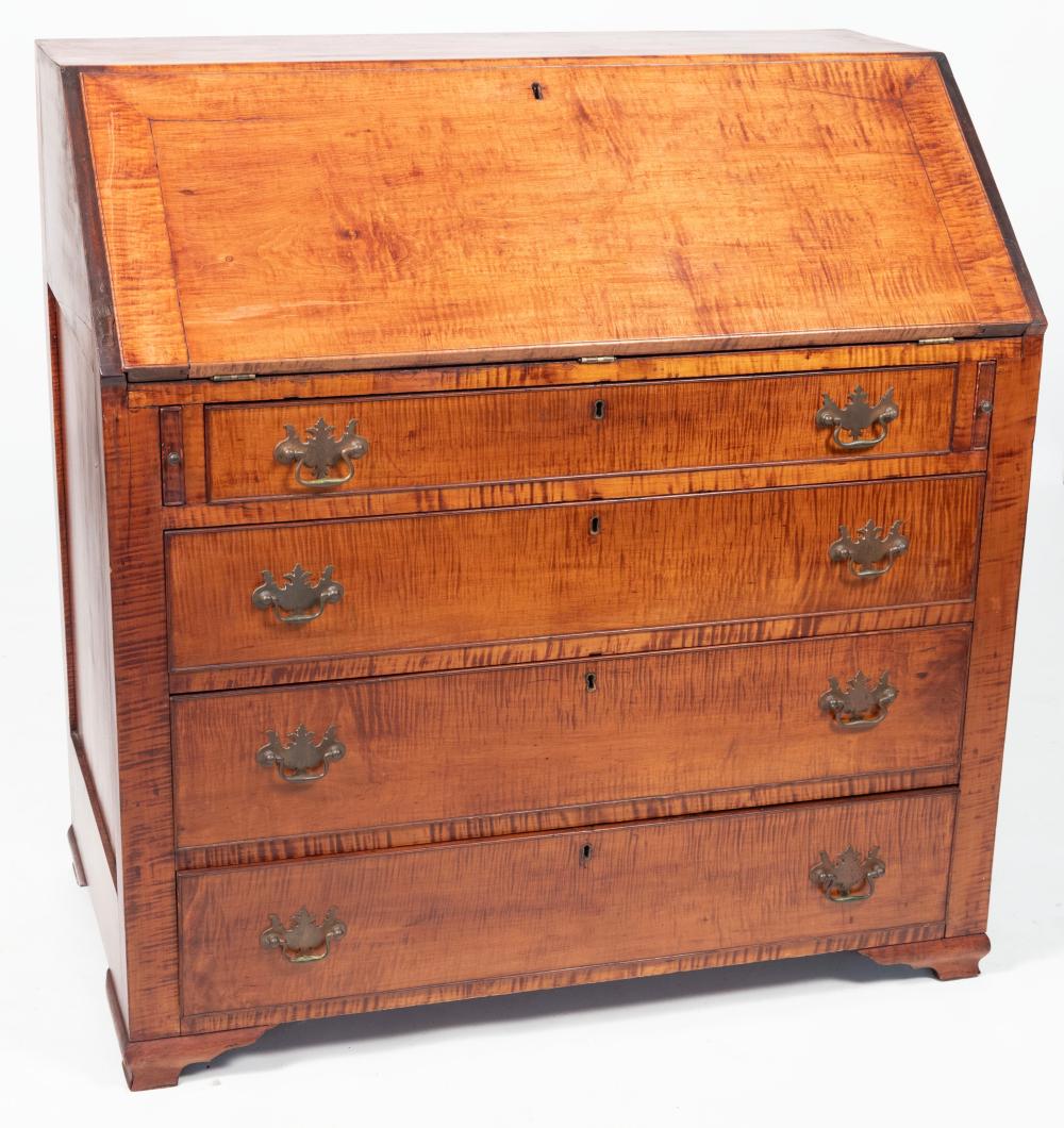 Appraisal: CHIPPENDALE SLANT-LID DESK CIRCA HEIGHT WIDTH DEPTH CHIPPENDALE SLANT-LID DESK