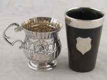 Appraisal: A Victorian silver miniature cup approx cm London together with