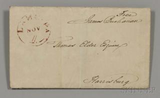 Appraisal: Buchanan James - Signed Free Frank November Single envelope leaf