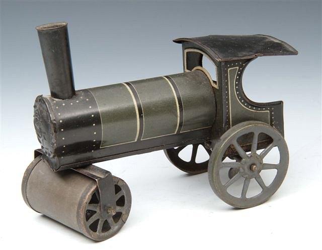 Appraisal: AN EARLY TH CENTURY BING GREEN PAINTED CLOCKWORK STEAM ROLLER