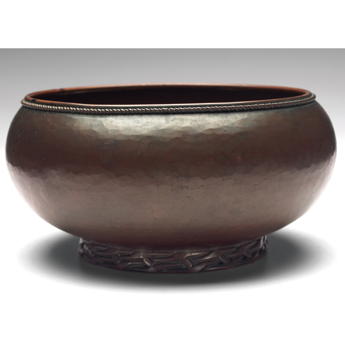 Appraisal: Dryad Lester bowl hammered copper withtooled rim and foot worn