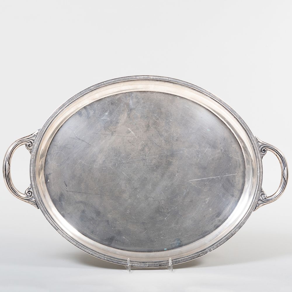 Appraisal: German Silver Oval Two Handle Tray Marked ' ' in