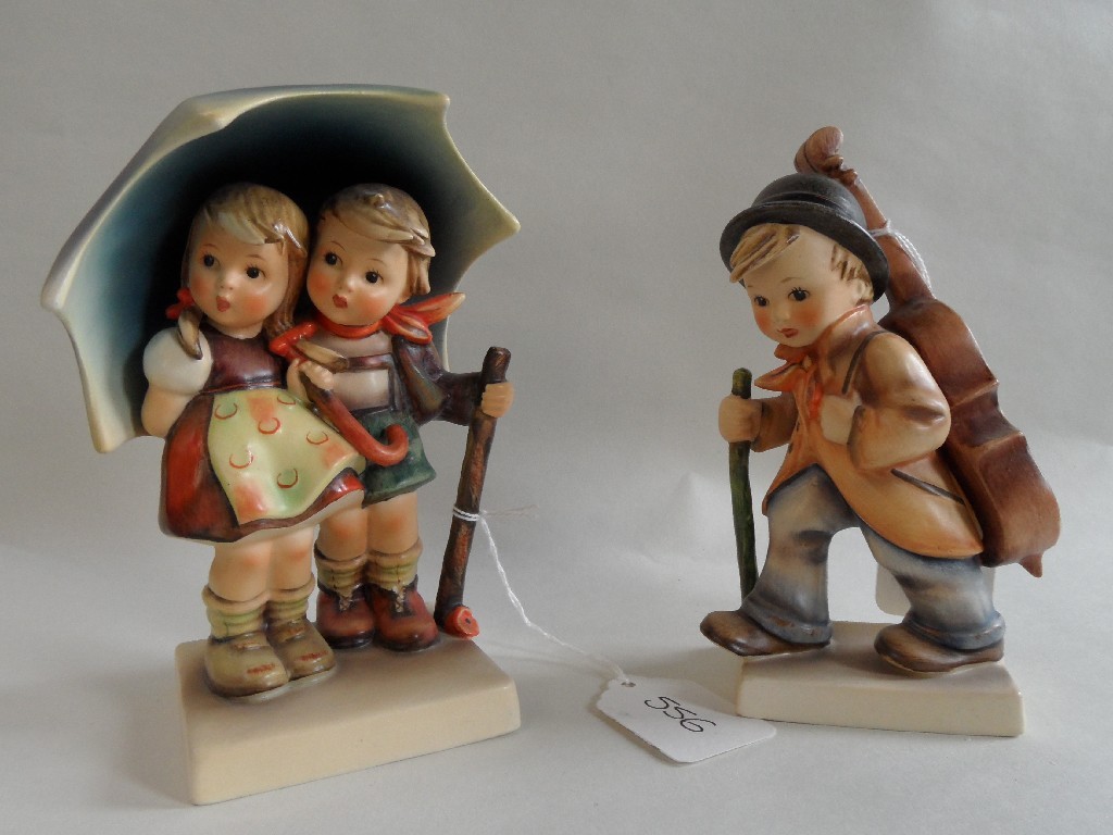 Appraisal: Four Hummel figures to include Stormy Weather Going to Grandma's