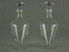 Appraisal: DECANTERS - PAIR OF FREE BLOWN DECANTERS WITH FOOTED BASES