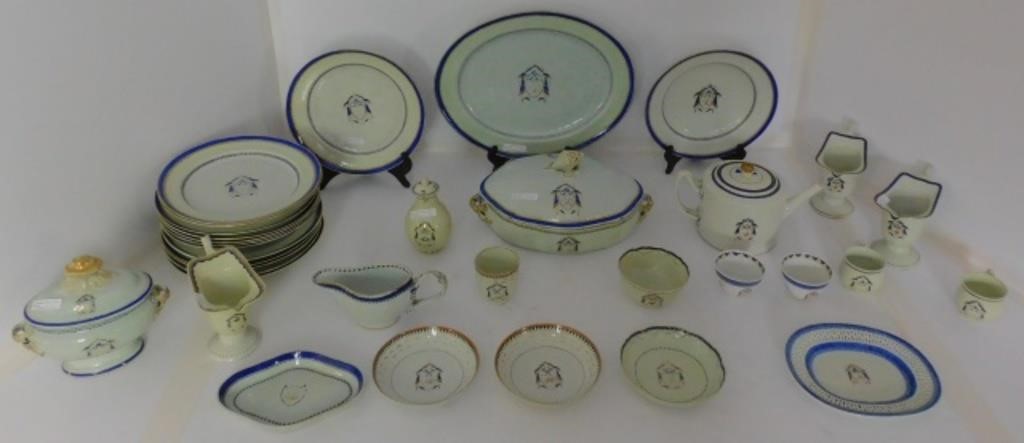 Appraisal: CHINESE EXPORT PORCELAIN ARMORIAL DINNER SERVICElate th century likely for