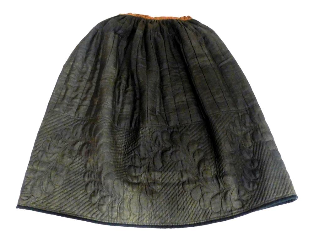 Appraisal: TEXTILE Quilted petticoat c - silk cotton wool woman's quilted