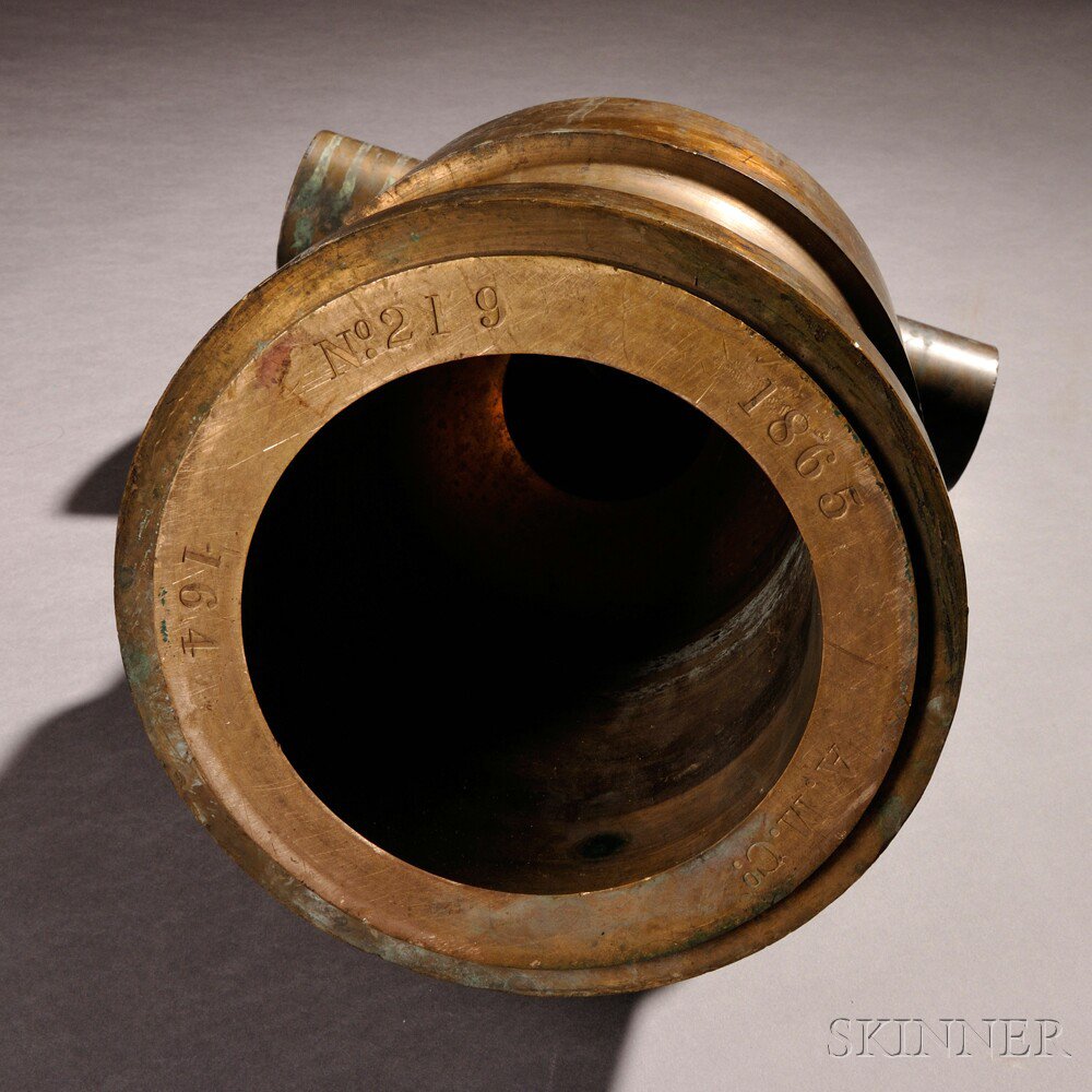 Appraisal: U S Model Ames Coehorn Mortar c bronze tube with