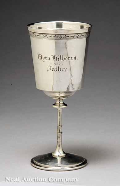 Appraisal: A New Orleans Coin Silver Goblet ret Young Co wc