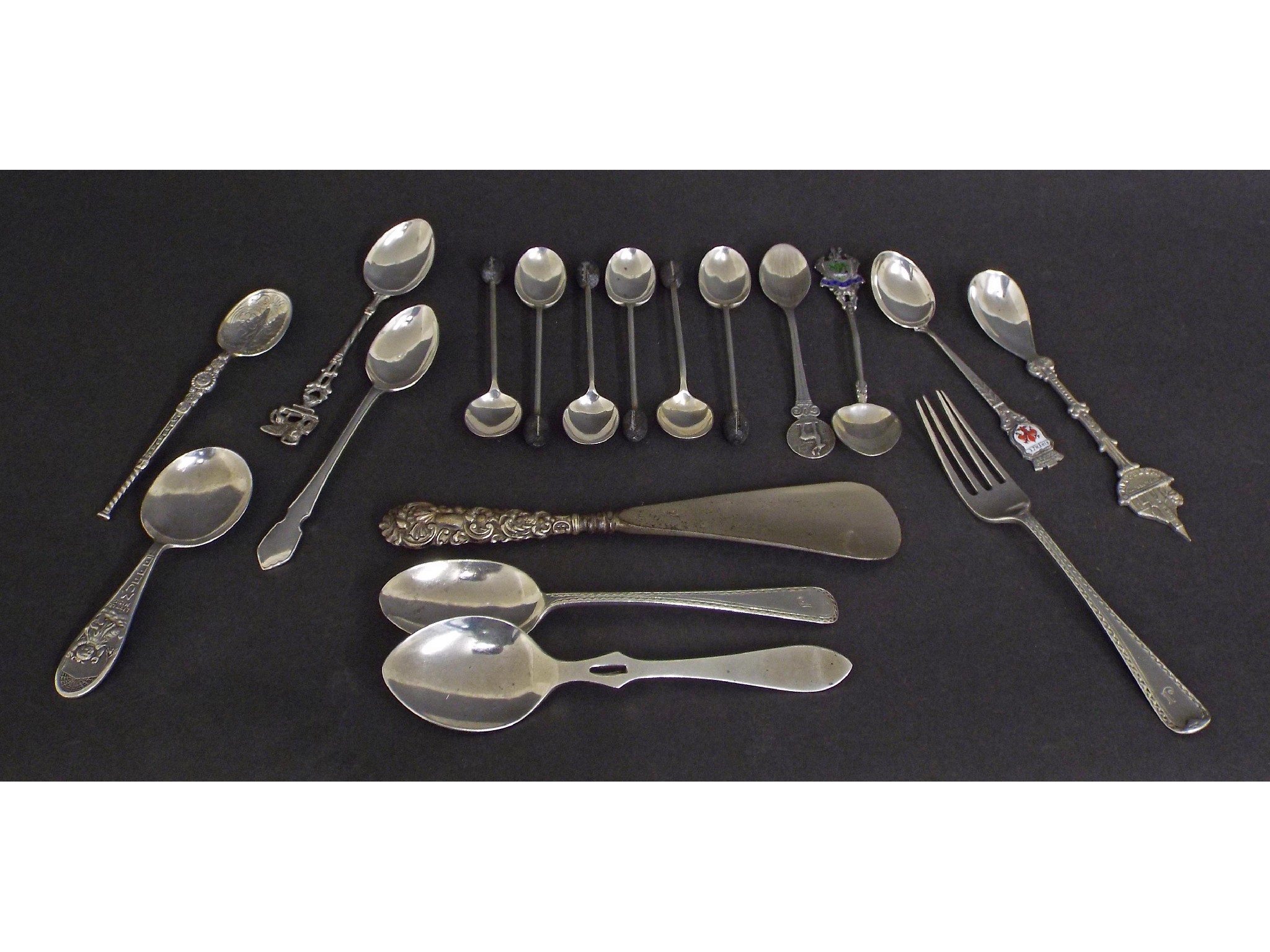 Appraisal: Collection of silver and white metal novelty and souvenir spoons