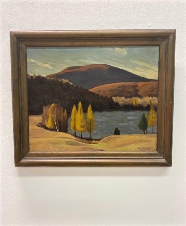 Appraisal: John Goodwin Lyman - oil on panel of Lake Laurentian