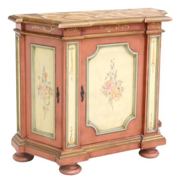 Appraisal: Italian painted console cabinet thc having a faux marble top