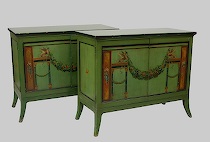 Appraisal: A Pair of Painted Buffet Side Tables ca early th