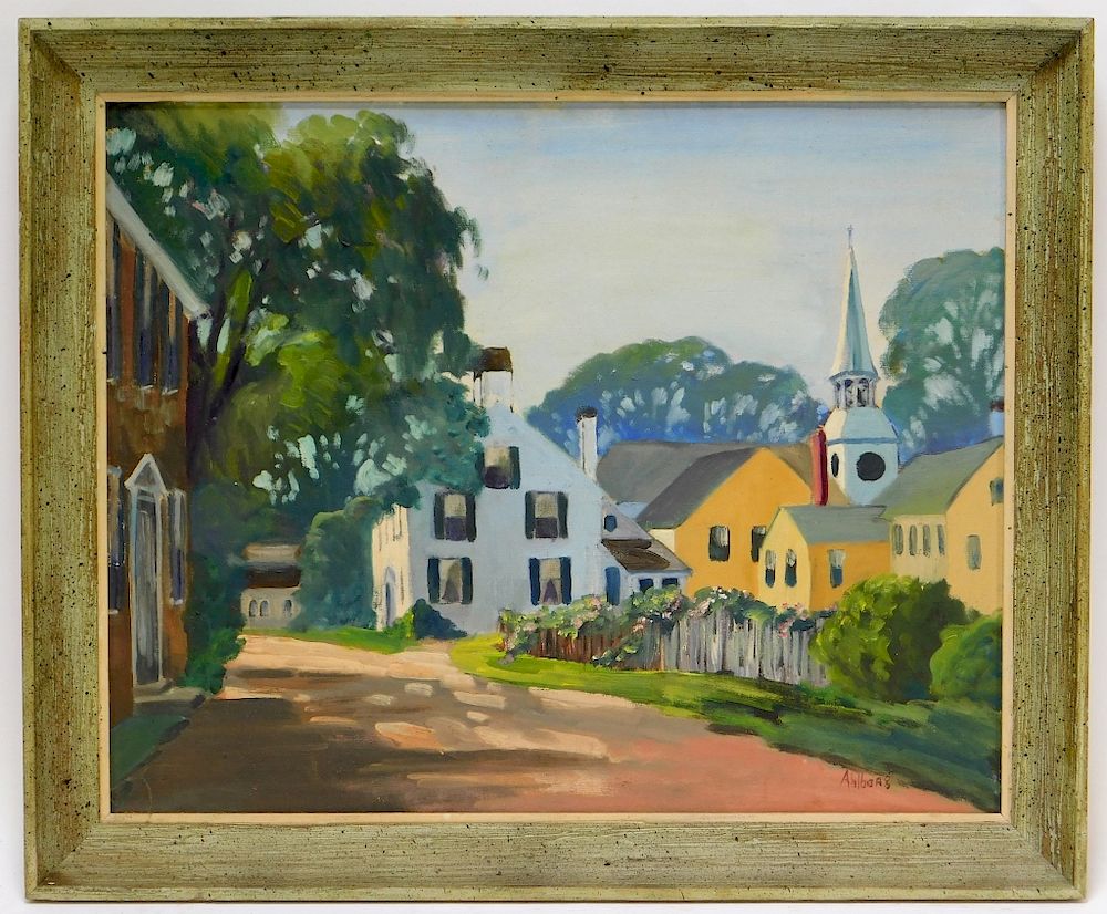 Appraisal: Grace Ahlborg Wickford Village Landscape Painting Rhode Island - Post