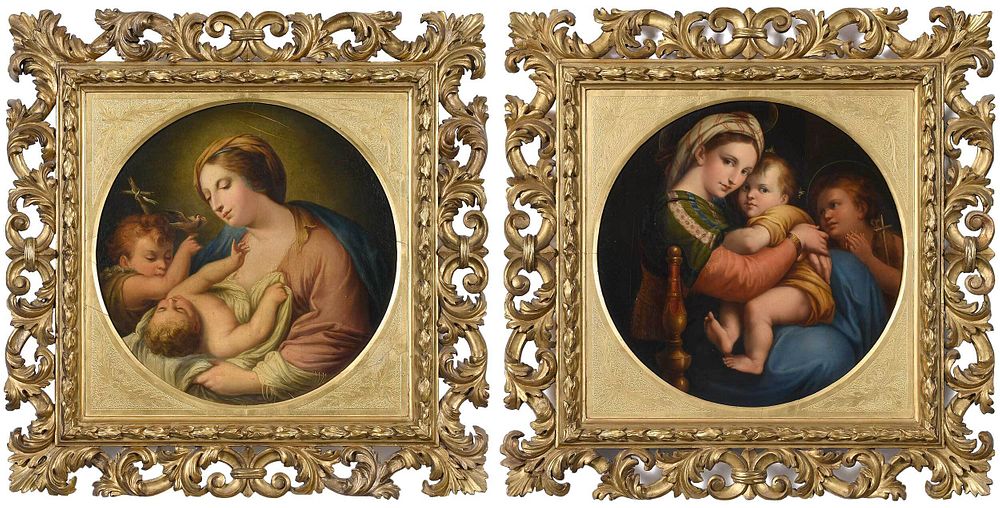 Appraisal: Two Italian Grand Tour Paintings th century after Raffaello Sanzio